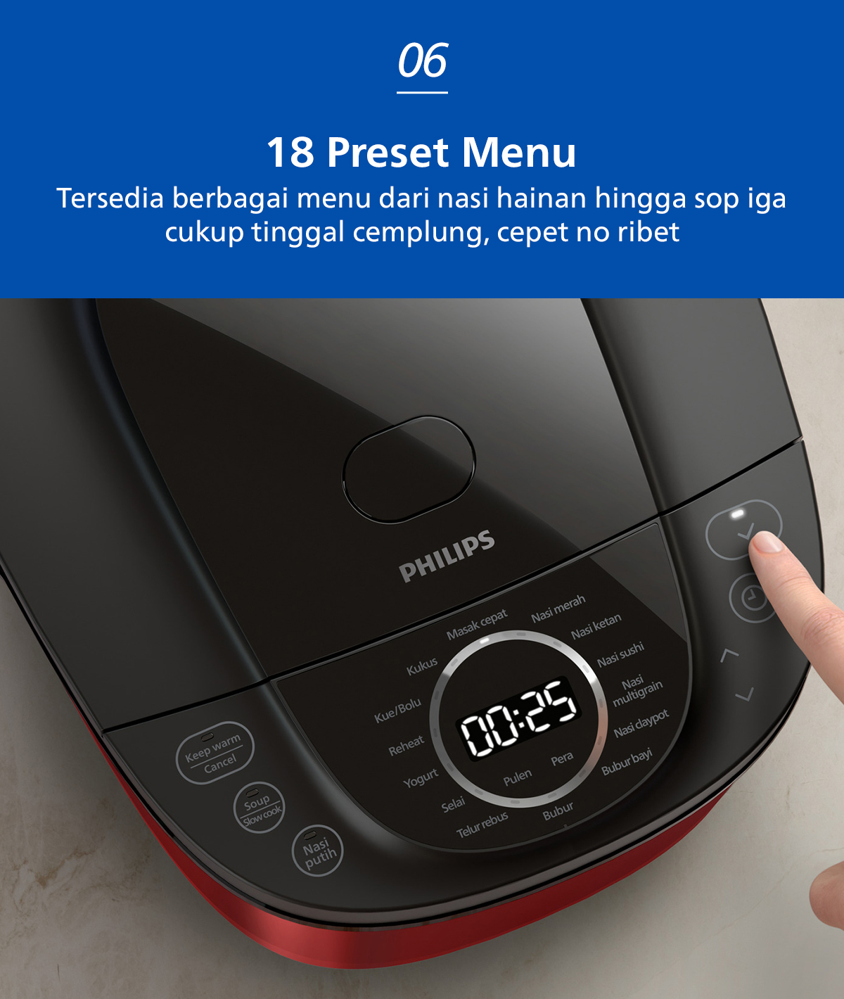 Jual Philips Digital Rice Cooker Magicom 1.8 L - 3000 Digital Series ...