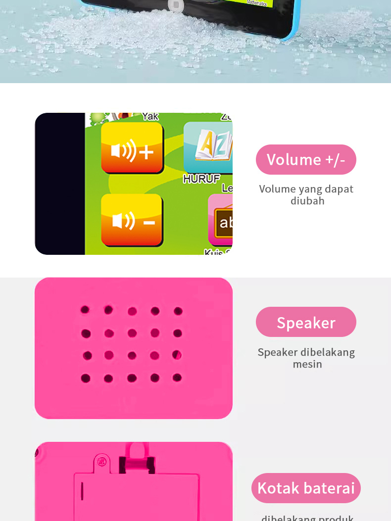 Jual Habibi Mainan Tablet Anak Mini Edukasi Model iPad dengan Fitur ...