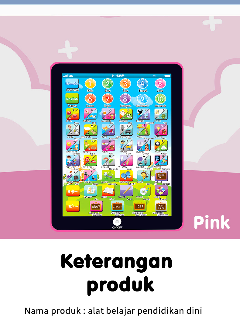 Jual Habibi Mainan Tablet Anak Mini Edukasi Model iPad dengan Fitur ...
