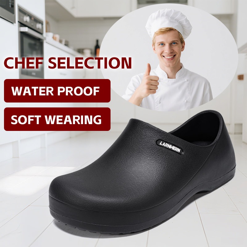 Jual LARNMERN Sepatu Kitchen Chef Shoes Safety Shoes Anti Slip Ringan ...