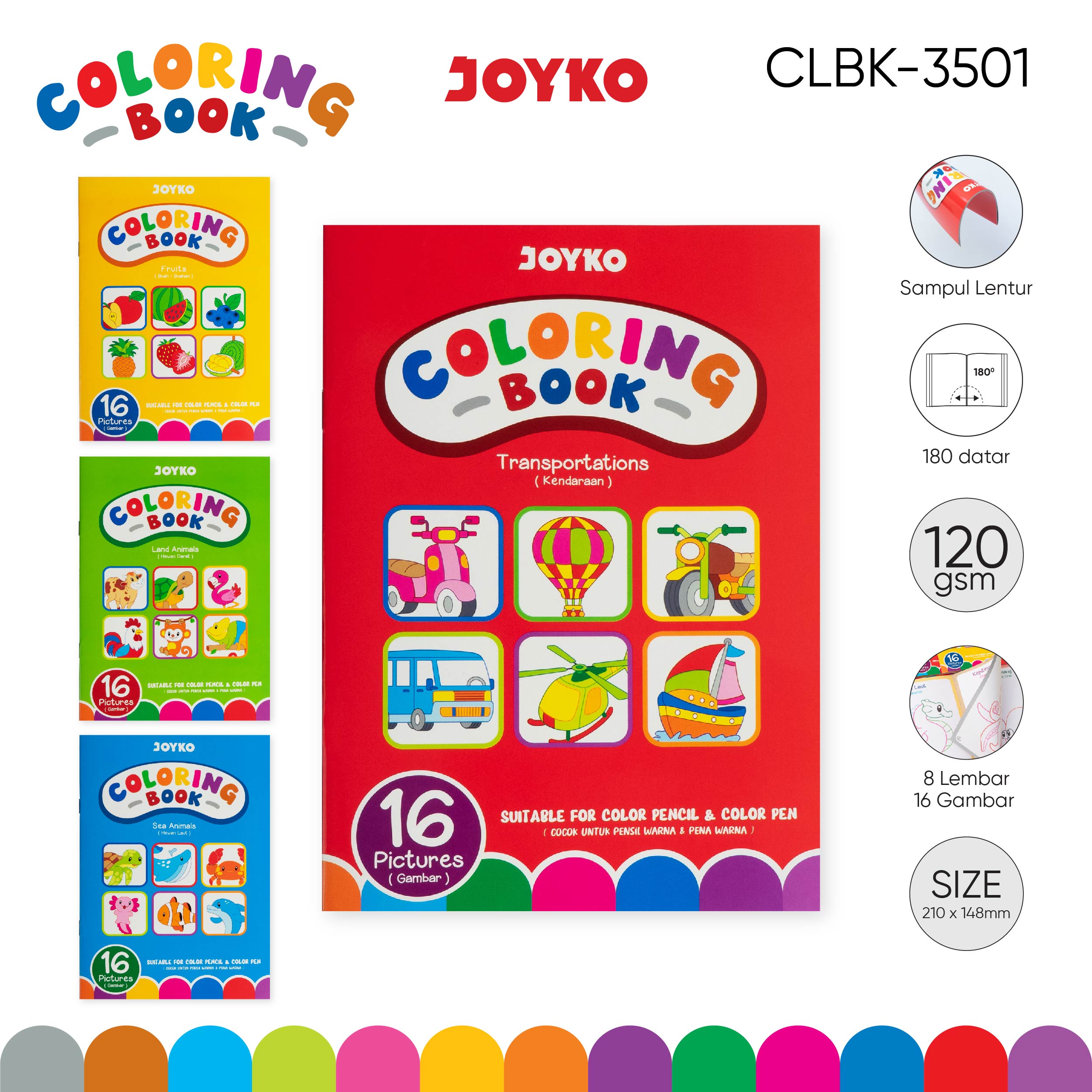 Jual JOYKO Buku Mewarnai Coloring Book CLBK3501 Shopee Indonesia