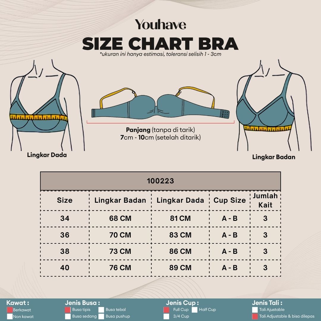 Jual YouHave ( You’ve ) BH Bra Wanita BH Tanpa Busa Bra Kawat Brokat ...