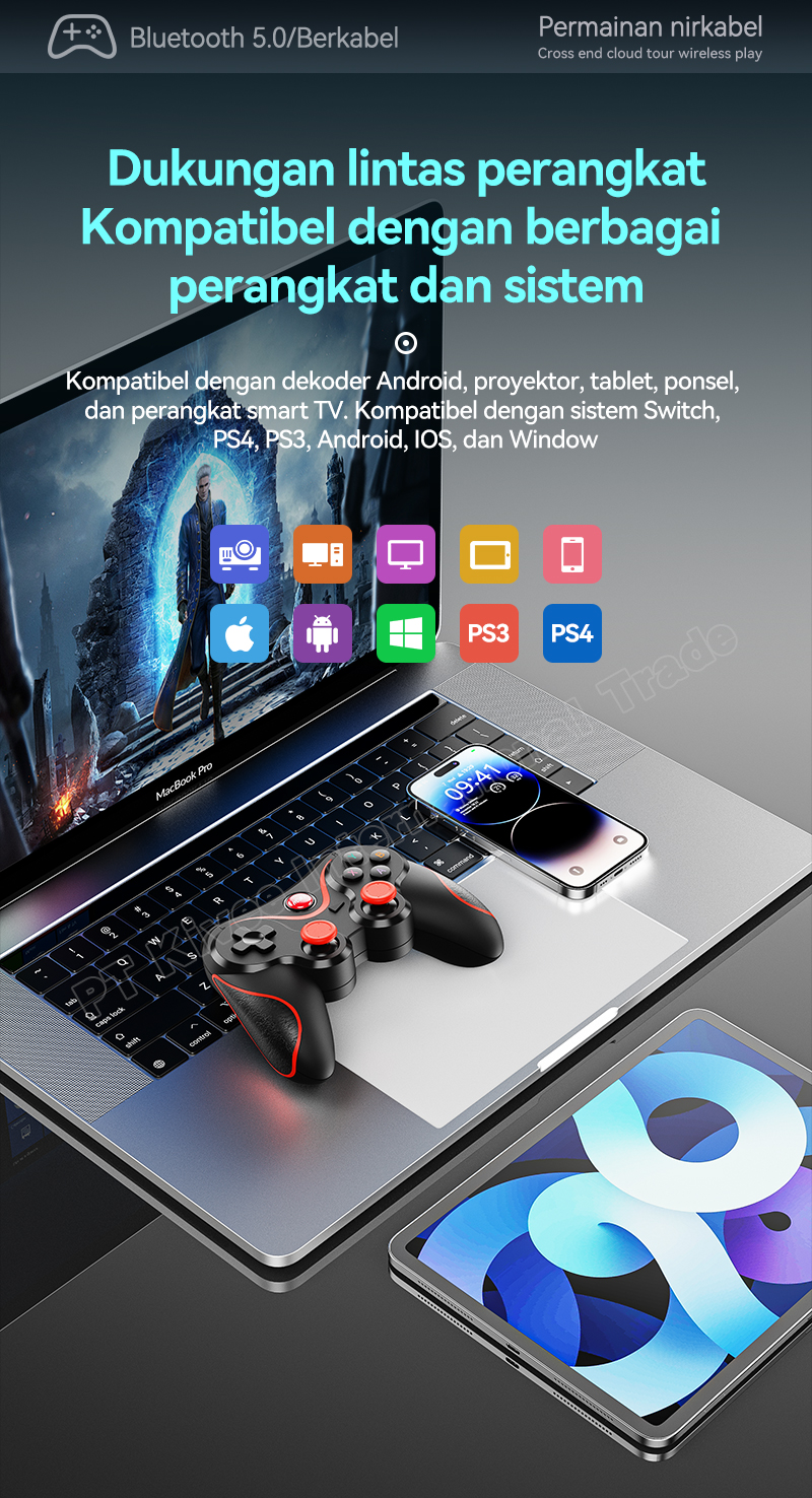 Jual YLV Controller Joystick K23 Gamepad Bluetooth X3 for IOS Windows ...