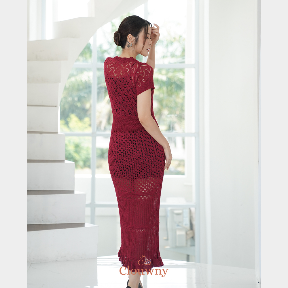 Jual Clouwny Frabel Knit Dress Rajut Wanita Rajut Halus Dress + Inner ...