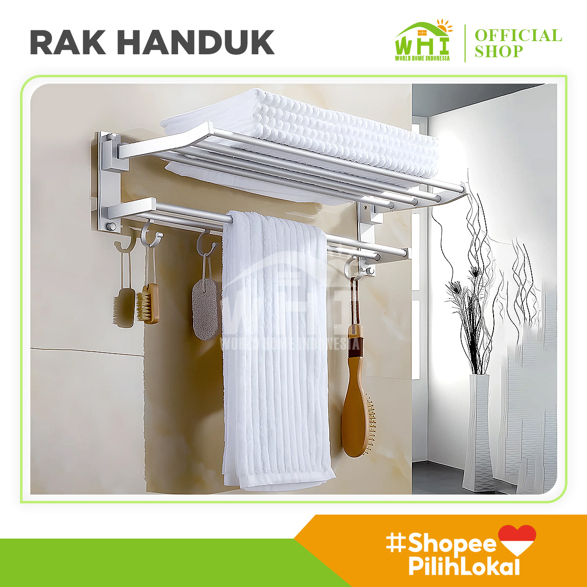 Jual World Home Rak Gantungan Handuk Stainlees Rak Kamar Mandi Rak ...