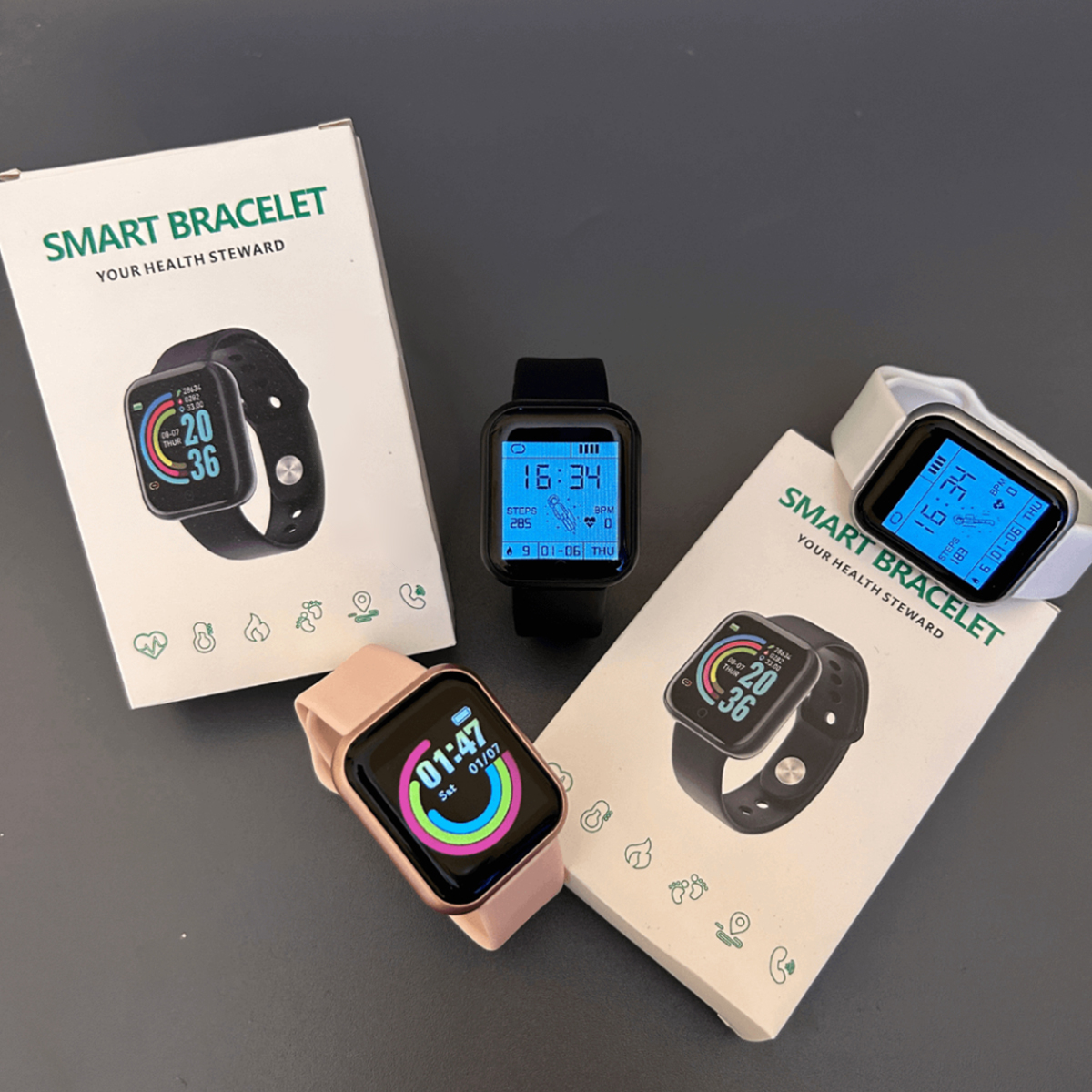 UUFUN Smartwatch Y68 Olahraga Tahan Air Bluetooth Jam Tangan Pintar Pelacak  Kebugaran Gelang Pedometer Heart Rate Smart Watch
