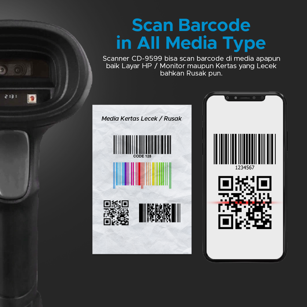 Jual Codeshop CD-9599 Scanner Barcode 1D 2D Imager Wireless Bluetooth ...