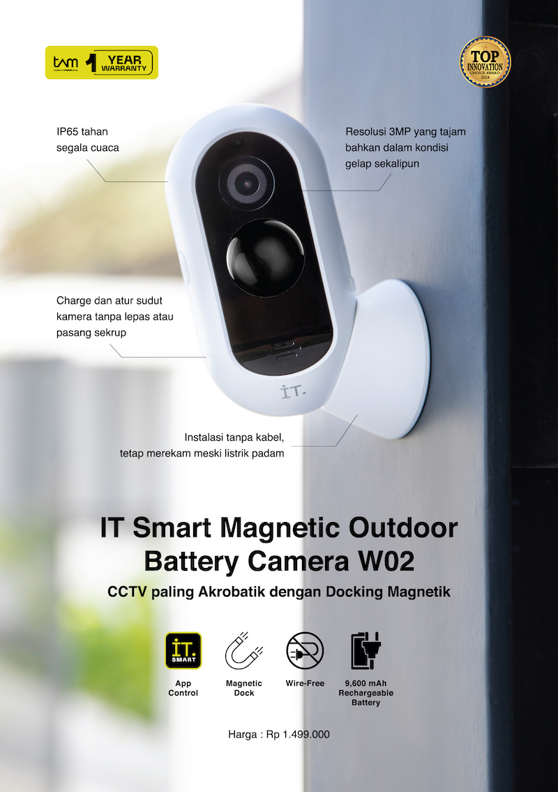 Jual IT Smart Outdoor Battery Camera W02 - CCTV Wifi Wireless 3MP ...