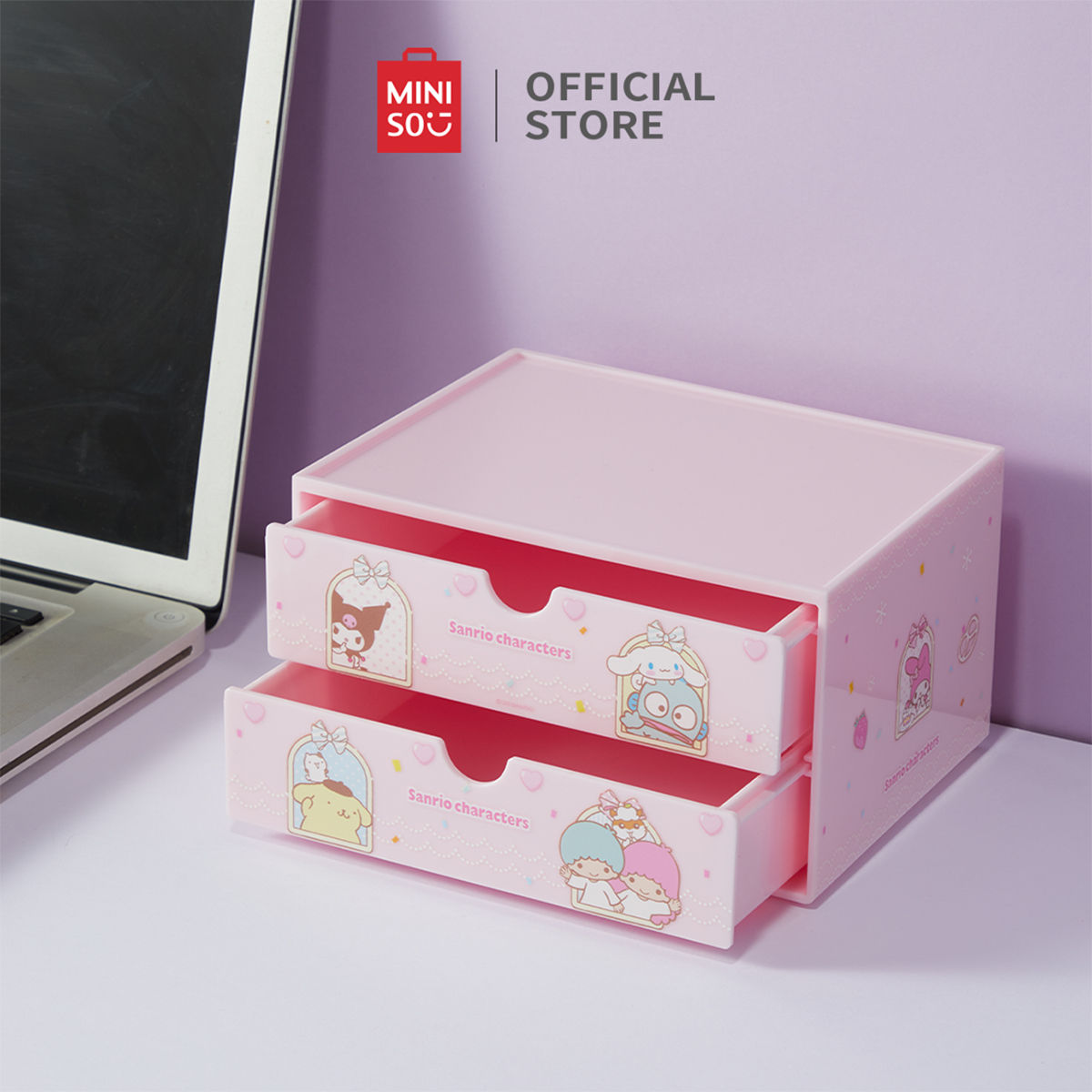 Jual Miniso x Sanrio characters Collection Kotak Penyimpanan 2-Drawer ...