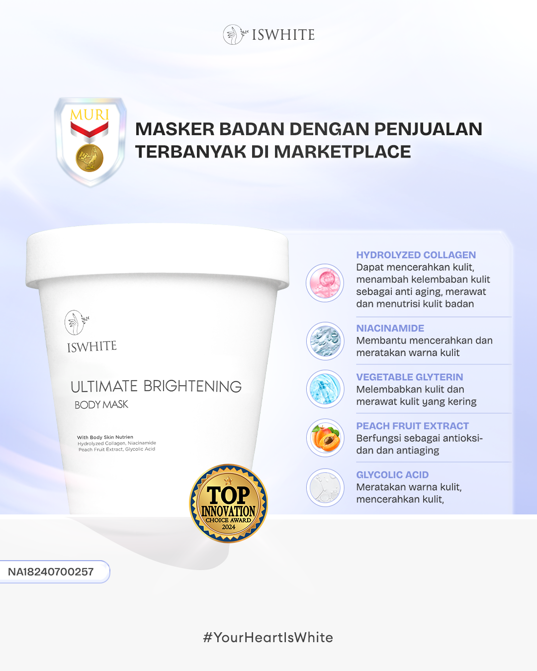Jual ISWHITE Bundle 2in1 Brightening Body Wash + Ultimate Body Mask ...