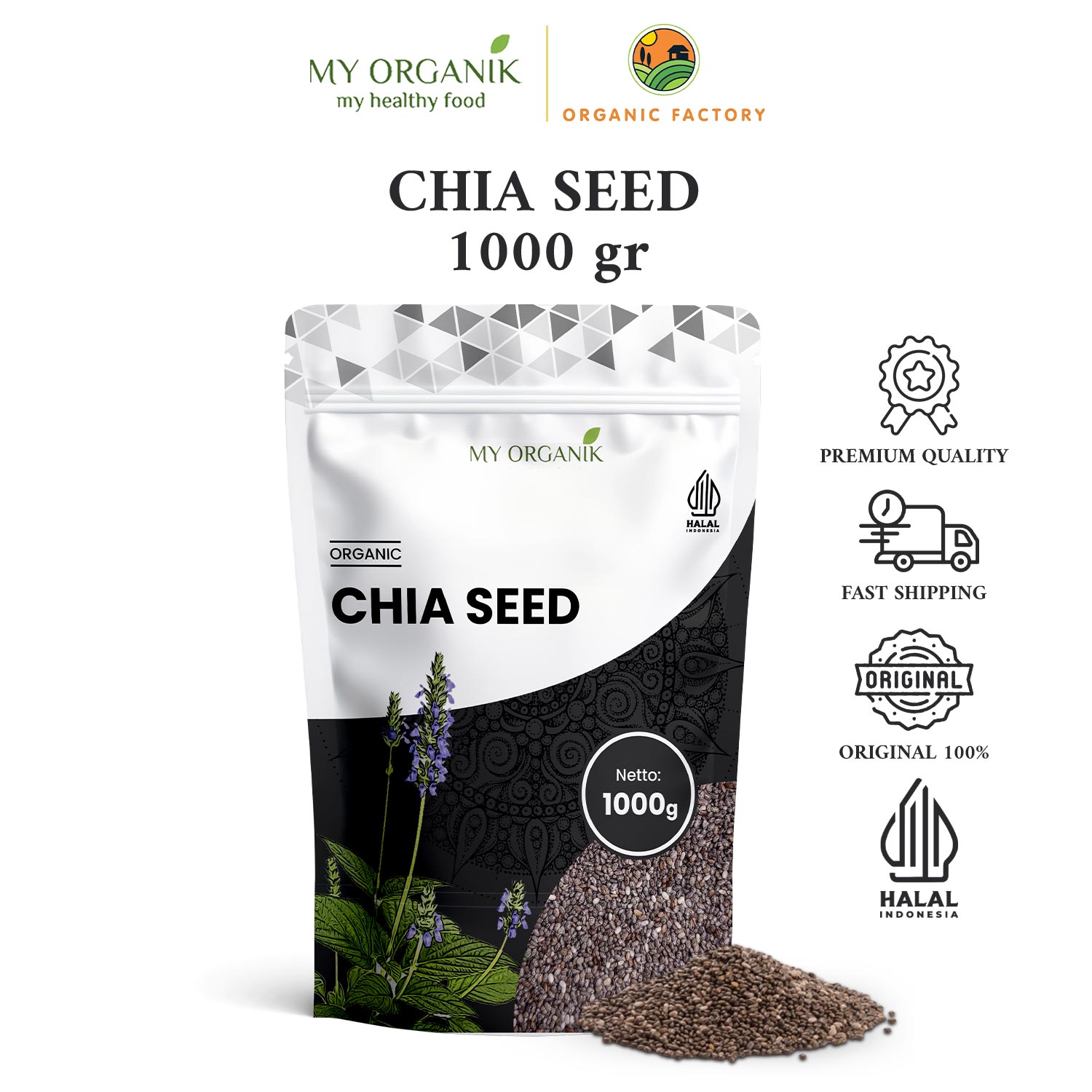 Jual My Organik Chiaseed Organik Chia Seed Premium Quality 1kg | Shopee ...