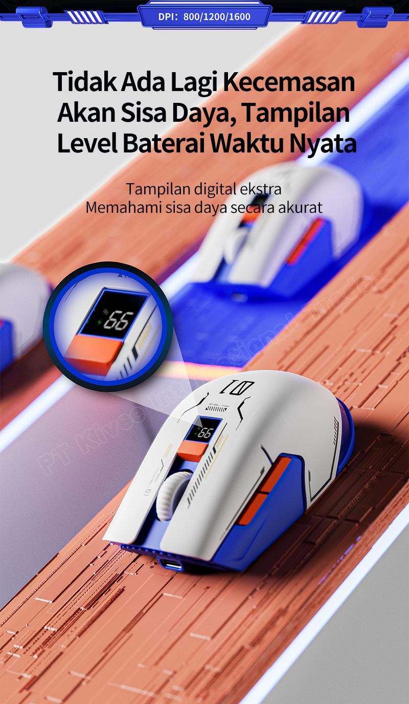 Jual （HOT）KIVEE Mouse Gaming Wireless Bluetooth5.0 Portabel