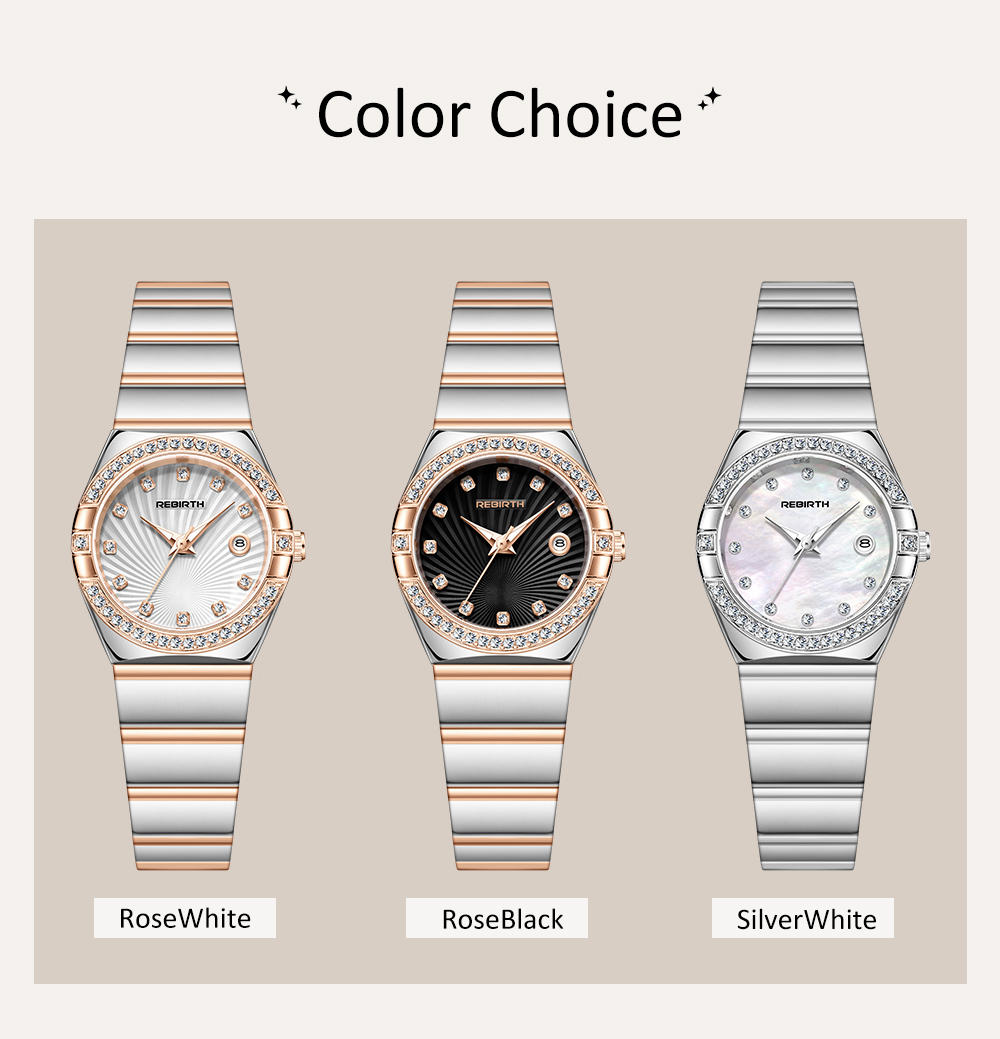 Jual REBIRTH Jam Tangan Wanita Anti Air Original Berlian Elegan Kasual ...