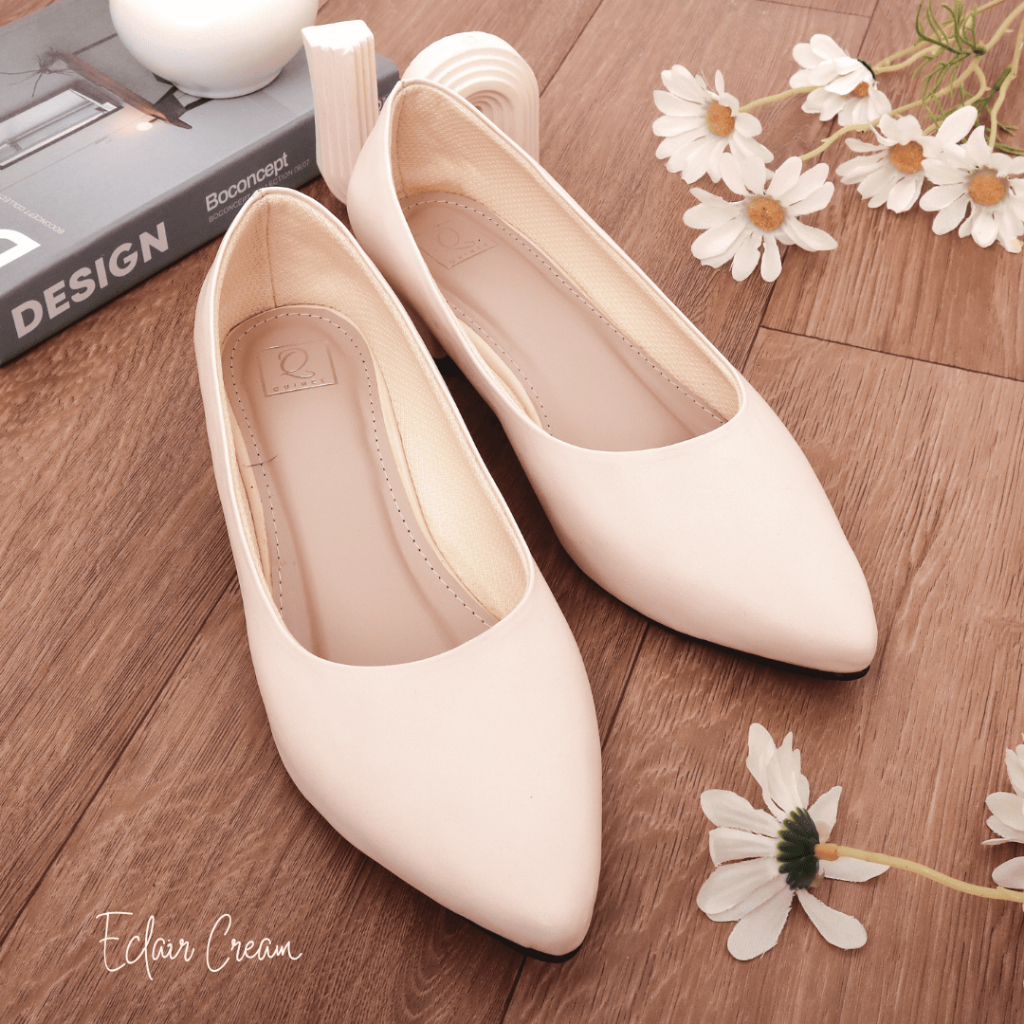 Jual QUINCE Eclair Sepatu Kerja Hak 3 Cm Sepatu Wanita Simple Hak ...