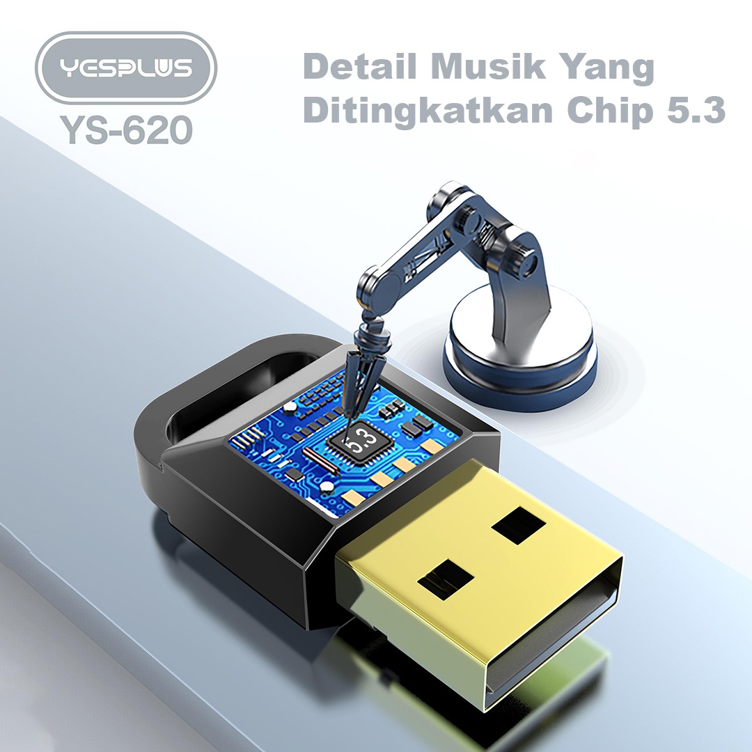 Jual Receiver Wireless Bluetooth 5.3 YESPLUS YS-620 Mini USB Bluetooth ...