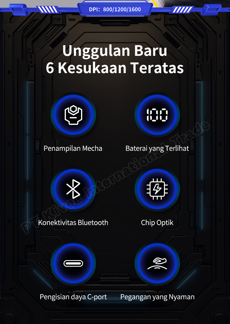 Jual （HOT）KIVEE Mouse Gaming Wireless Bluetooth5.0 Portabel