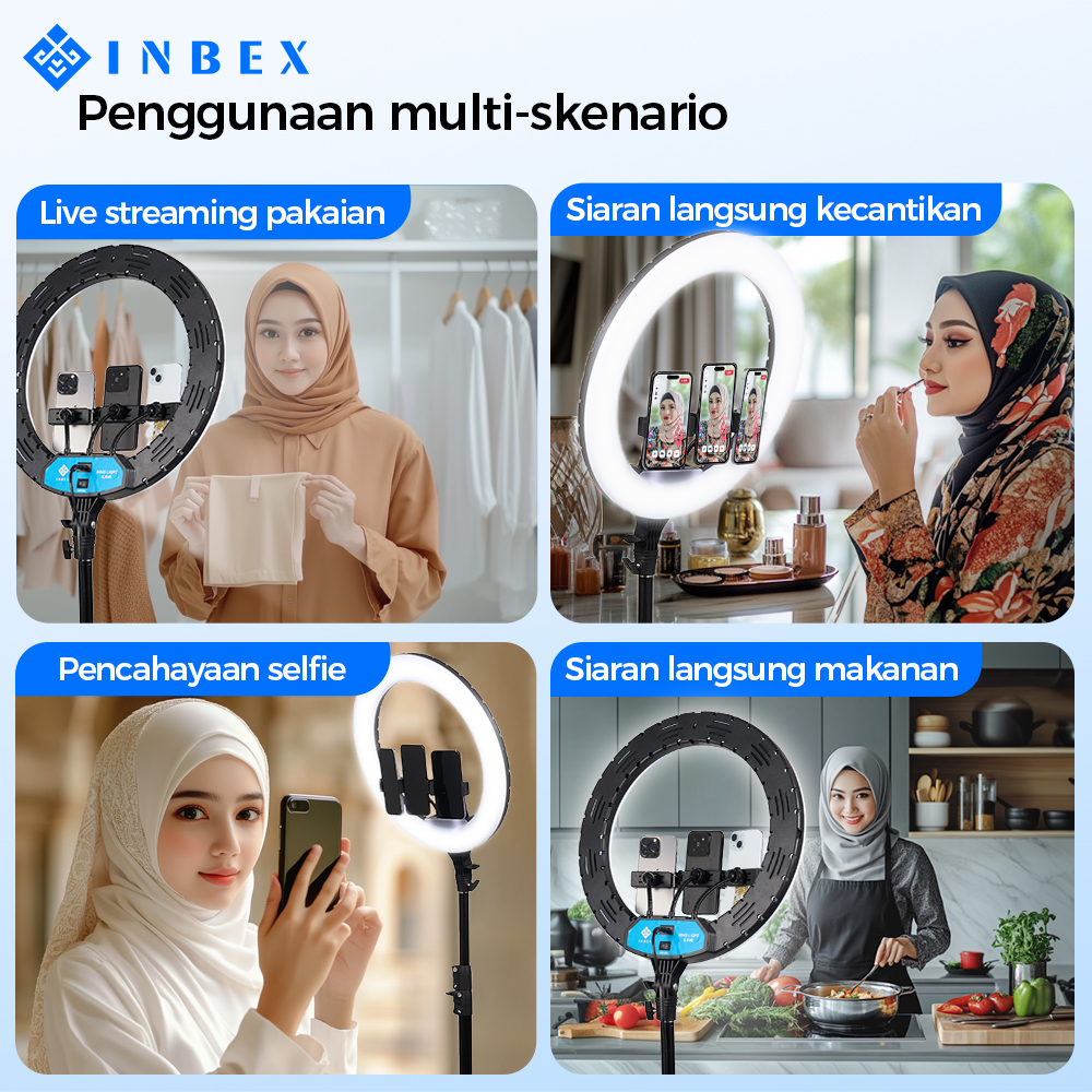 Jual INBEX 45CM Ring Light Remote 3 HP Besar Beauty ringlight Lighting ...