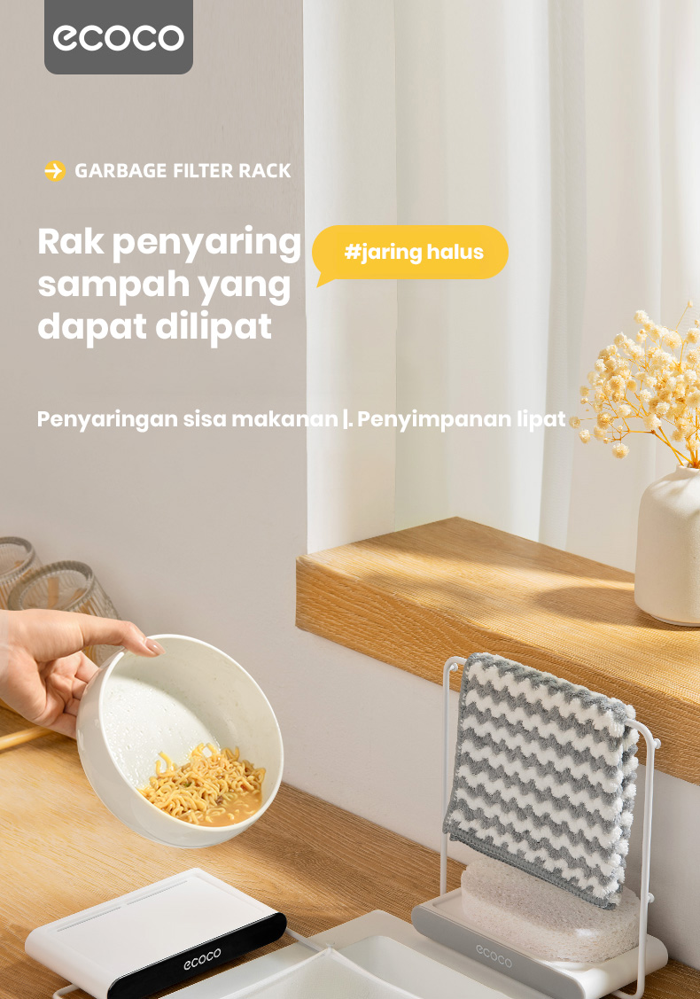 Jual ECOCO Garbage Filter Rack - Rak penyaring sampah wastafel dapur ...