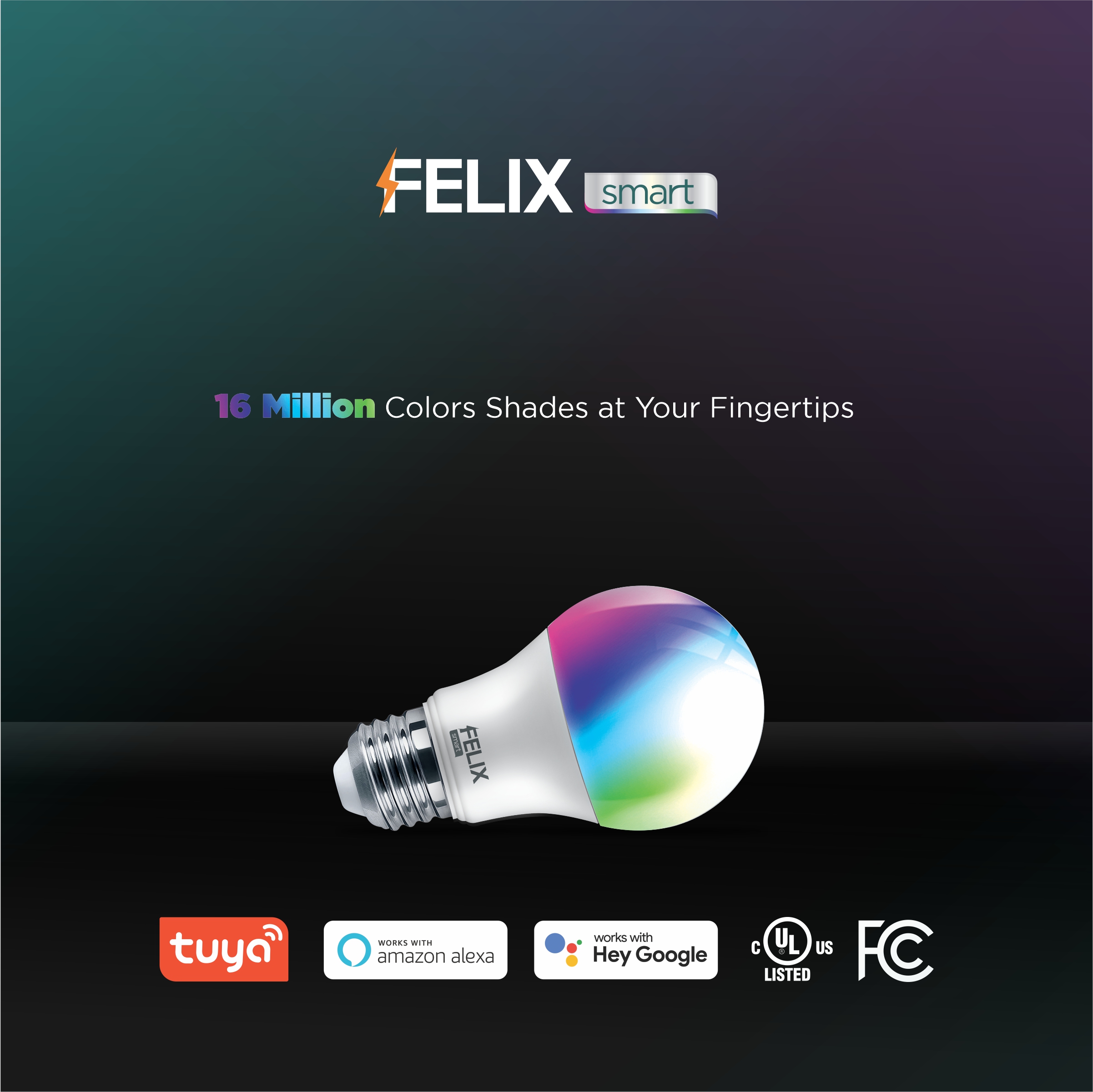 Jual FELIX SMART LED 9W RGB Tunable White 16 Juta Warna Cahaya Wifi ...