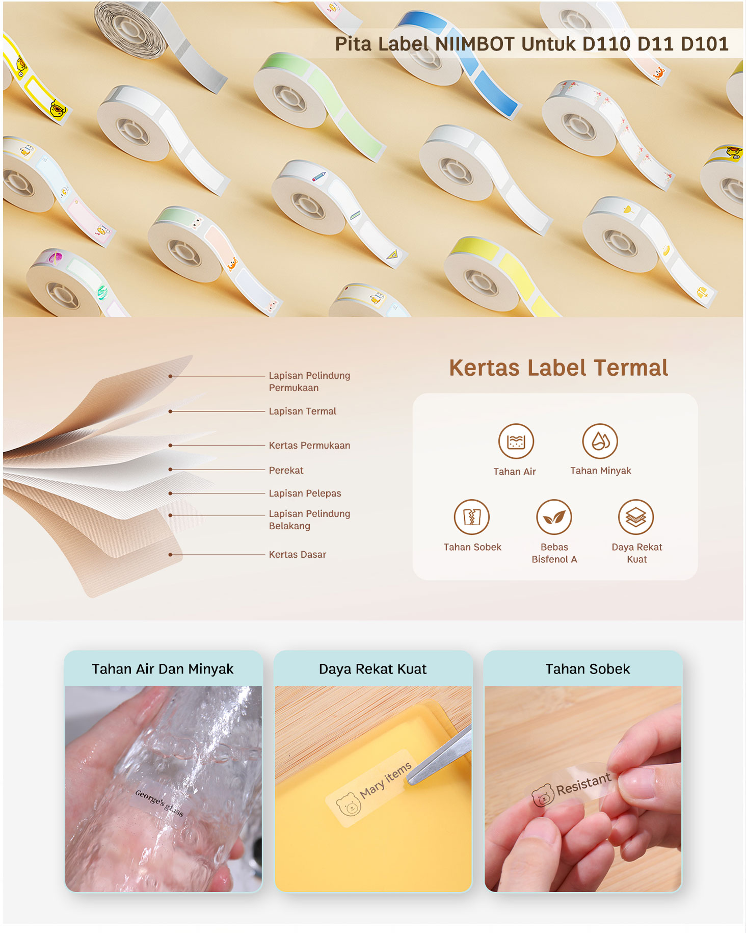 Jual NIIMBOT D11/D110/D101 Kertas Label Putih/Warna/Transparan Kode ...