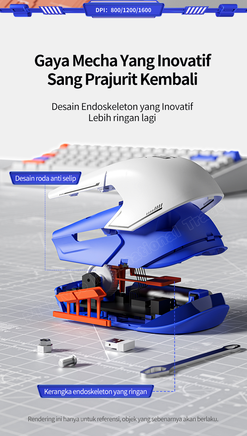 Jual （HOT）KIVEE Mouse Gaming Wireless Bluetooth5.0 Portabel