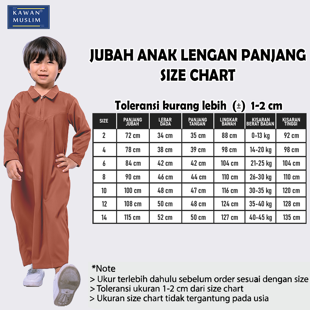 Jual Kawan Muslim Baju Jubah Anak Laki Laki Lengan Panjang Usia