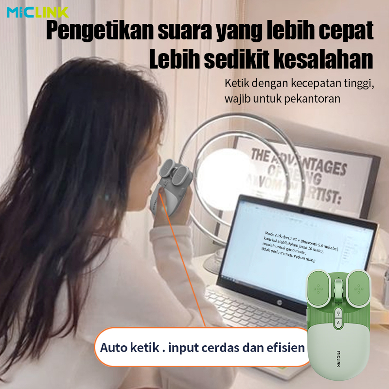 Jual MICLINK - M7 Mouse AI Silent Click / Wireless Bluetooth Mouse ...