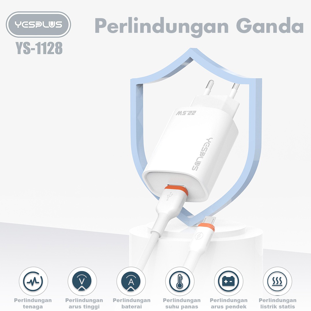 Jual Charger YESPLUS YS-1128 PD 22.5W Fast Charging Smart Charger ...