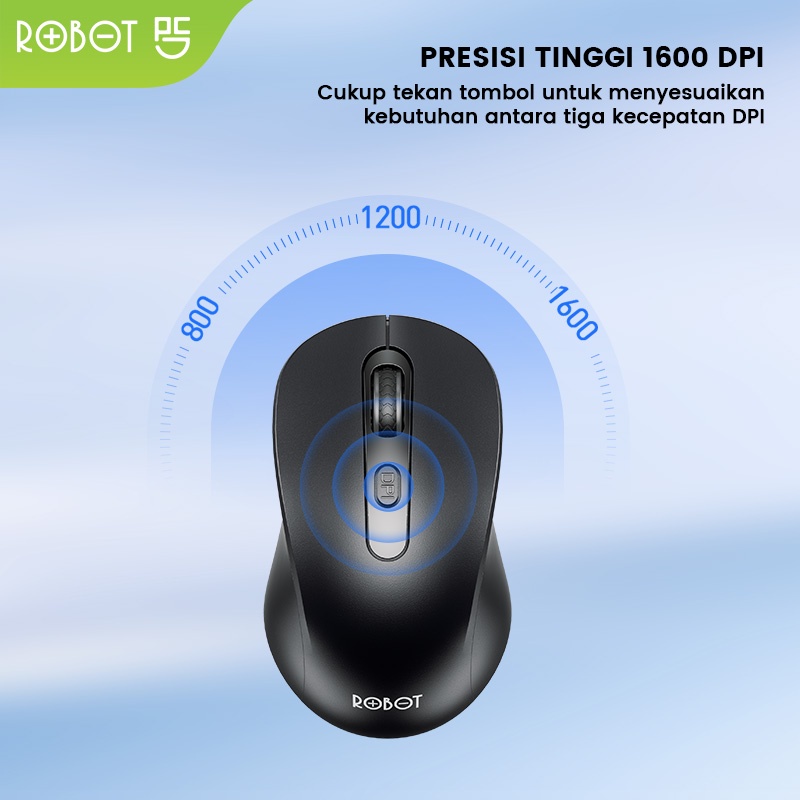 Jual ROBOT Mouse Wireless M206 2.4GHz Optical 1600DPI Presisi Tinggi ...