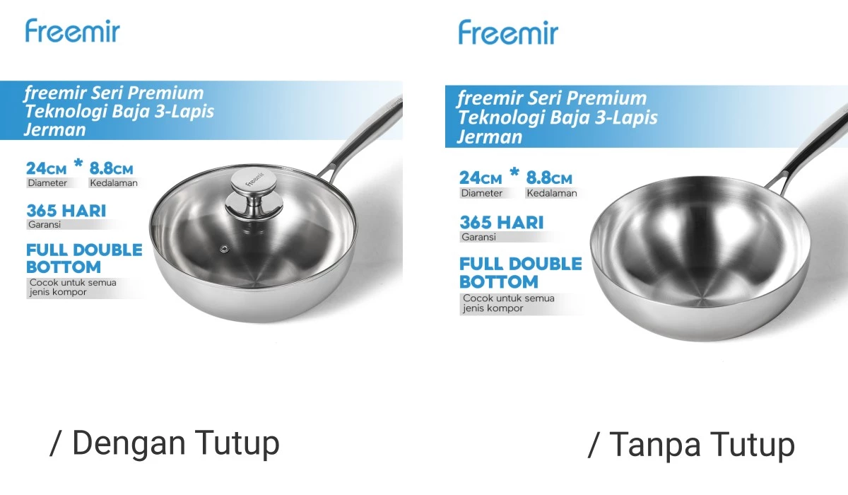 Jual [PREMIUM] freemir Healthy Cooking Pan 24 Cm 20 cm Zero Coating Pan ...