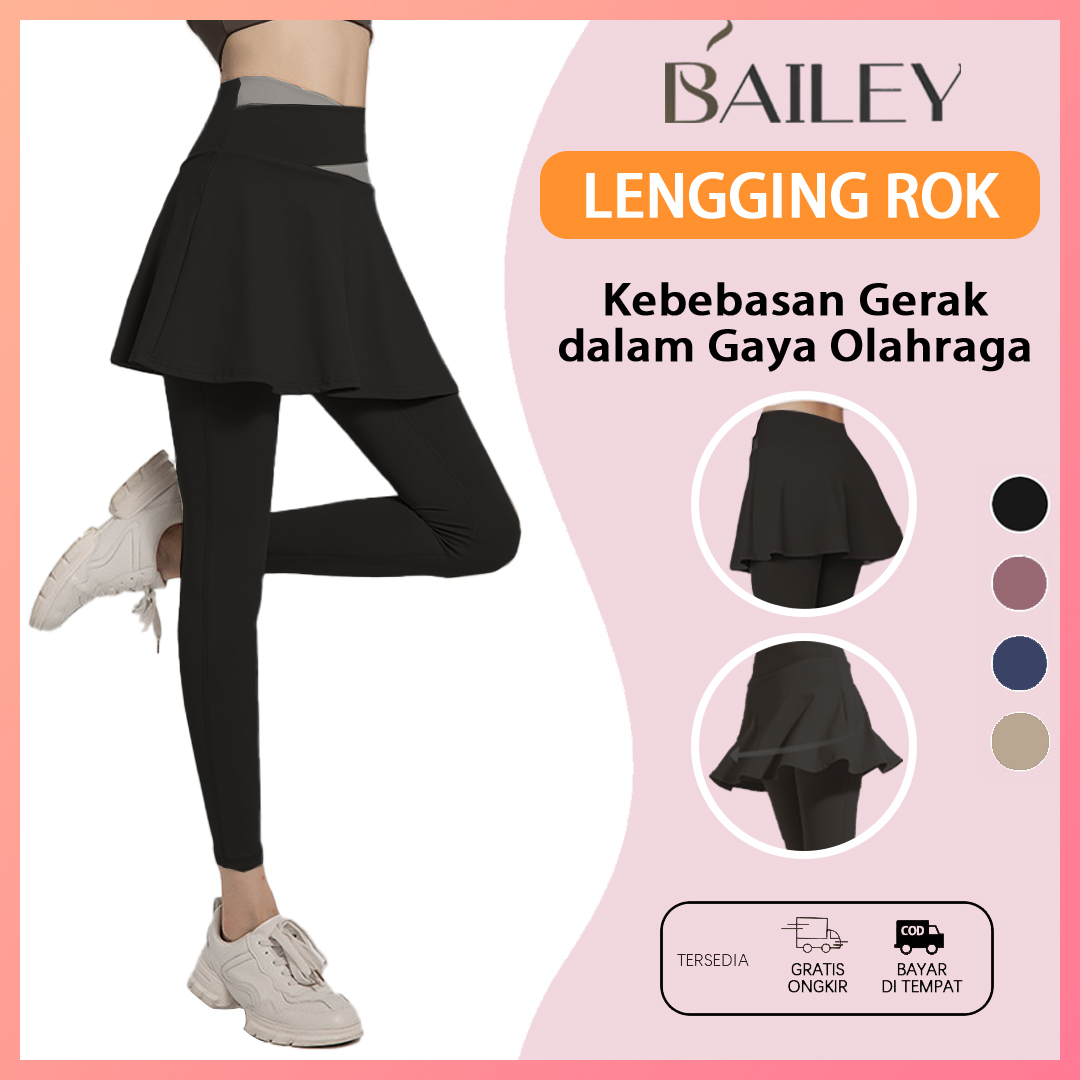 Jual Bialey Celana Olahraga Wanita Rok Yoga High Waist Legging Rok Dua ...