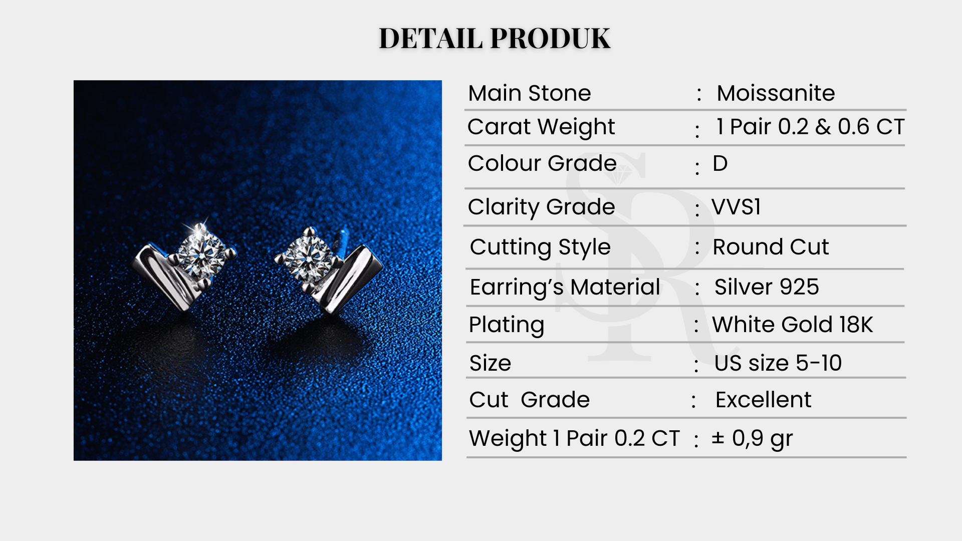 Jual Roystone_Moissanite Anting Wanita Original Sertifikat GRA ...