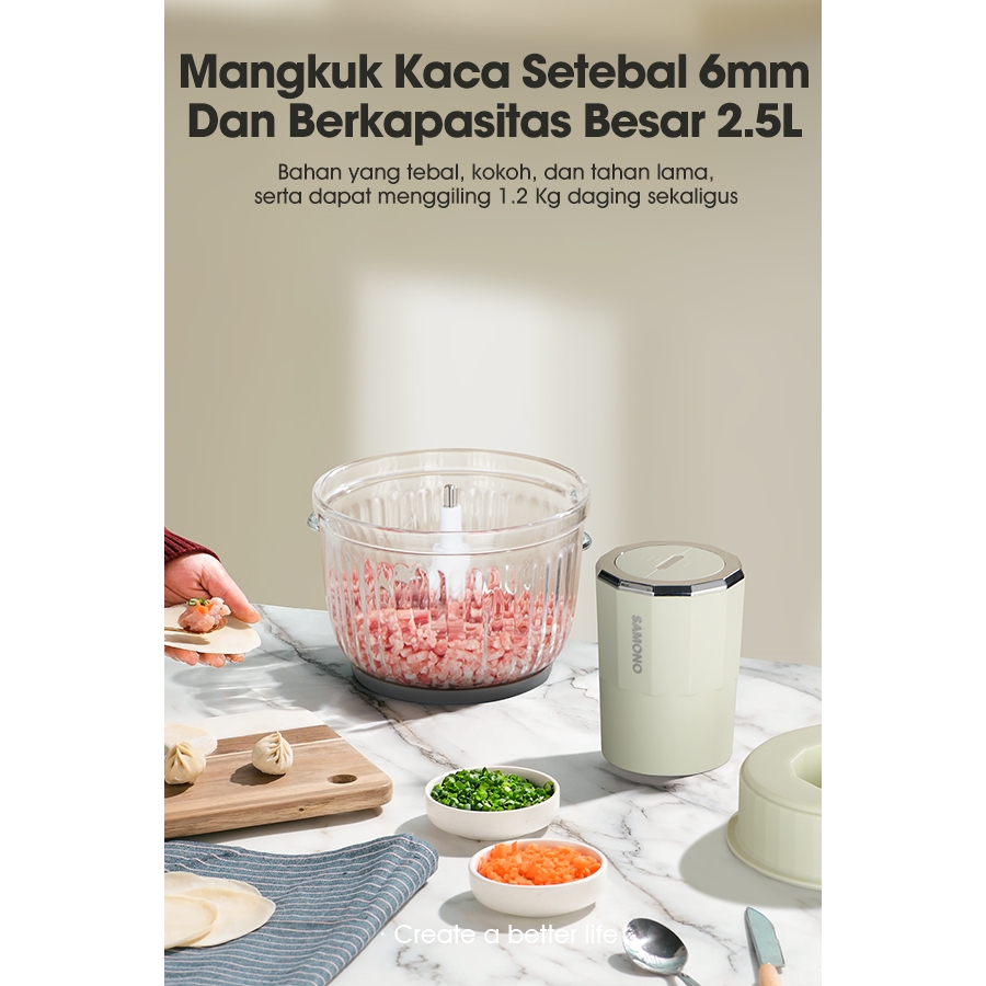 Jual SAMONO Food Chopper 2.5 Liter Serbaguna Penggiling Daging 350W ...