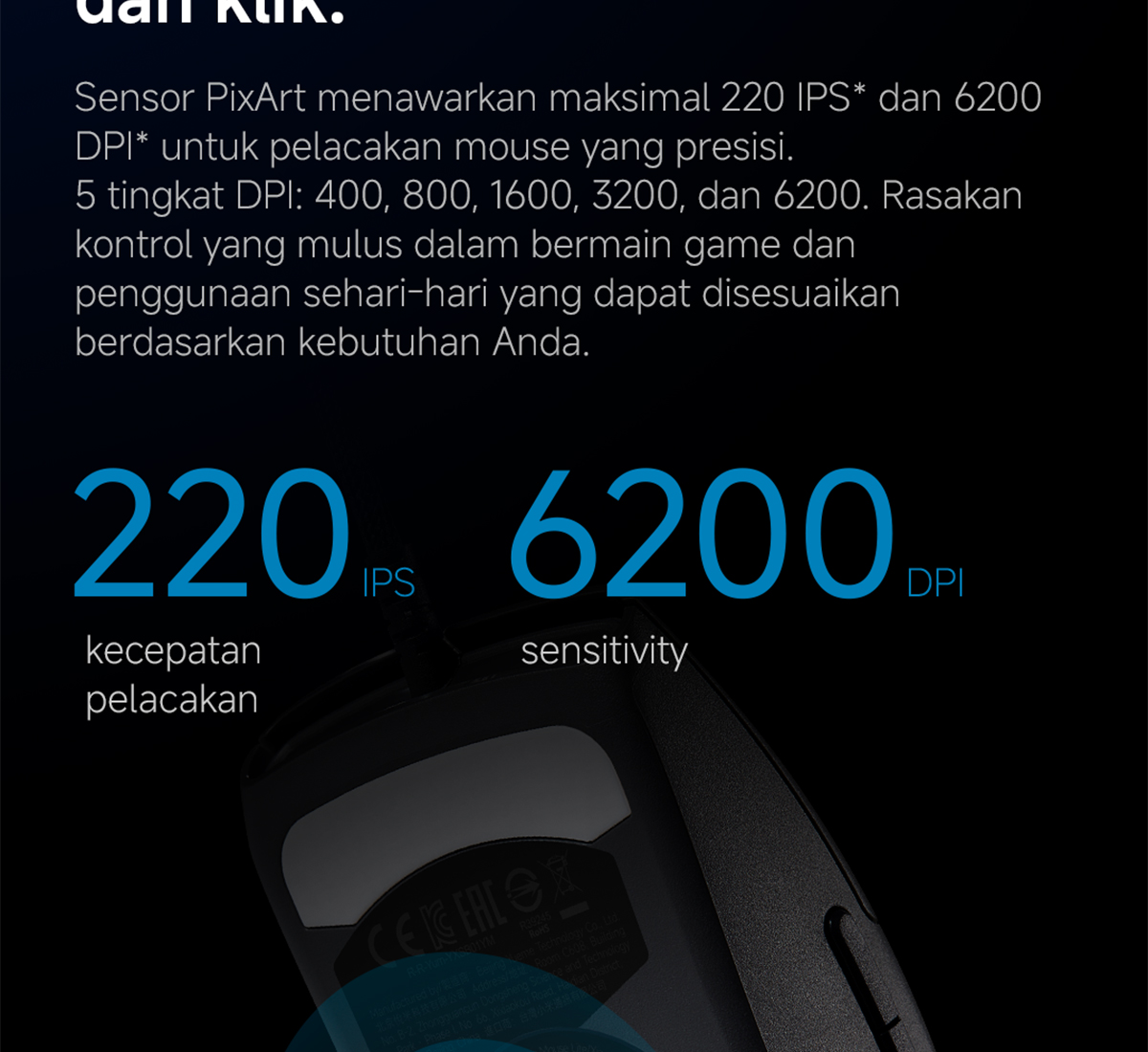 Jual Xiaomi Gaming Mouse Lite | Lampu ambien RGB | 5 tingkat DPI ...