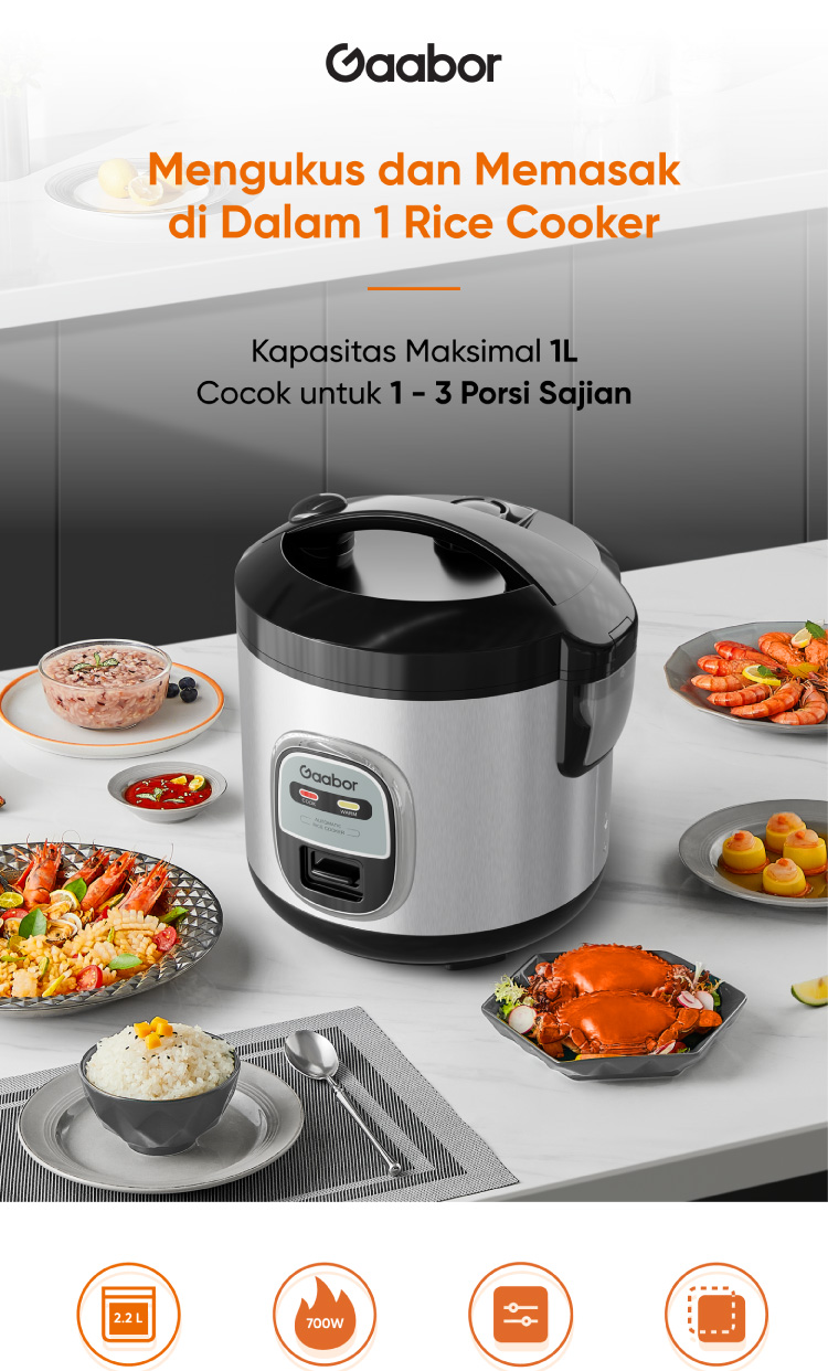 Jual Gaabor Rice Cooker 1 Liter Magic Com Penanak Nasi 400W Serbaguna ...