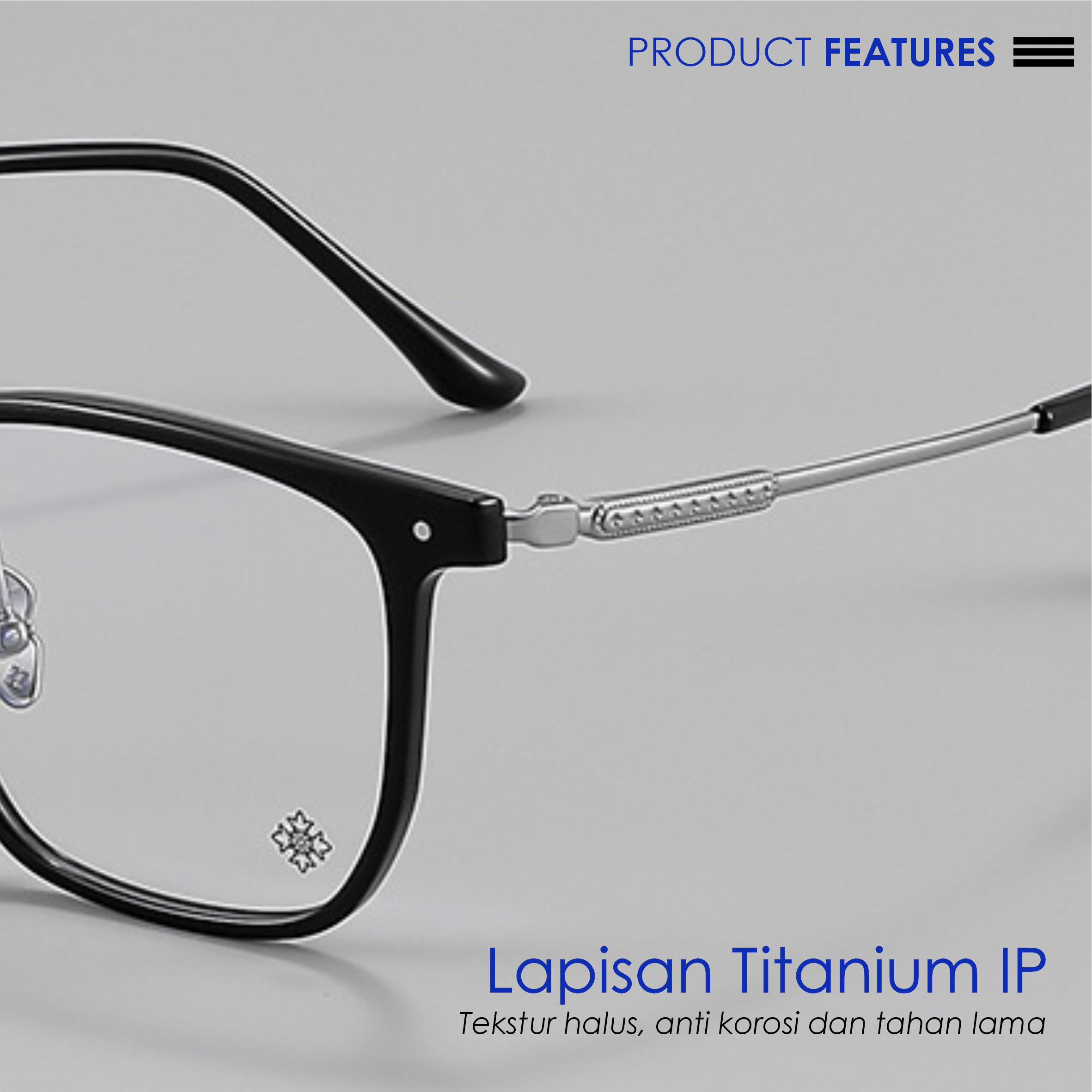 Jual Pulais Eyeware Kacamata Minus Bahan Titanium Photocromic