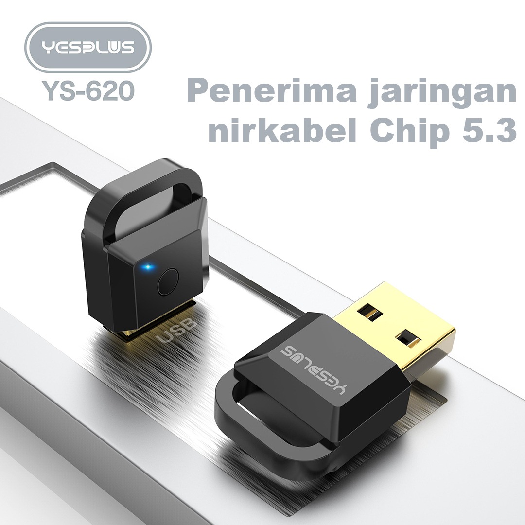 Jual Receiver Wireless Bluetooth 5.3 YESPLUS YS-620 Mini USB Bluetooth ...