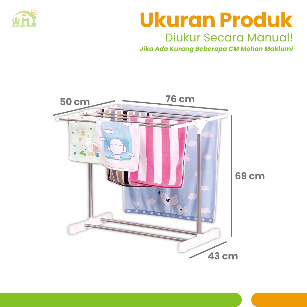 Jual World Home Rak Jemuran Handuk Stainlees Gantungan Handuk Jemuran ...