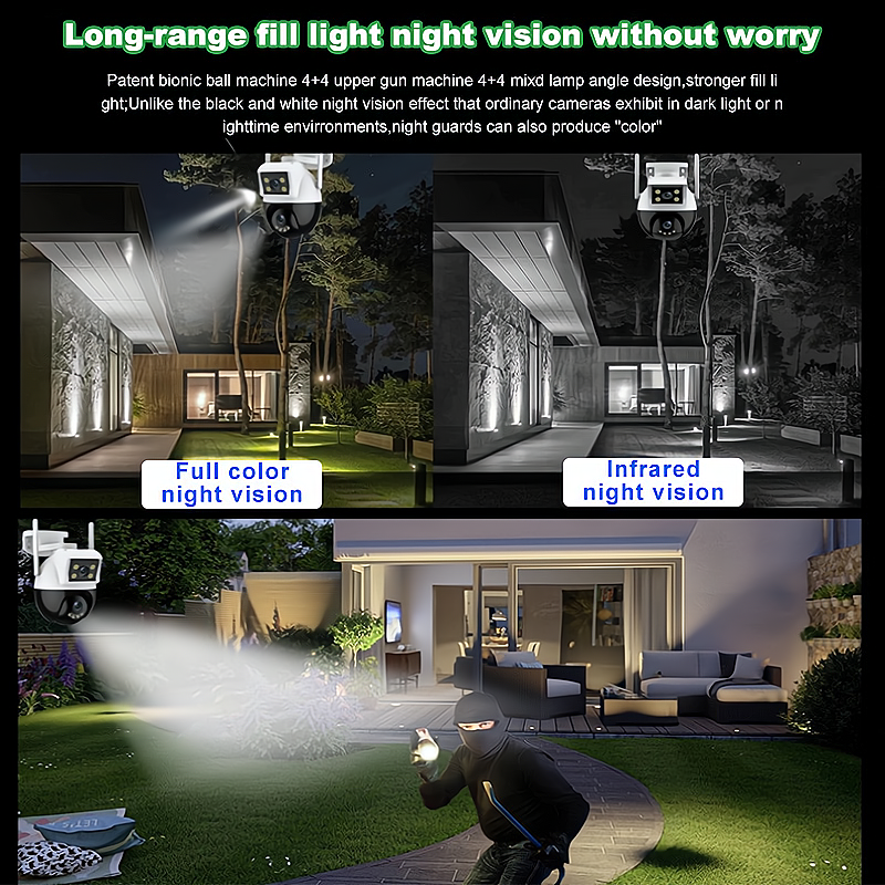 Jual V380 Pro CCTV 8MP Dual Lens Outdoor CCTV PTZ Kontrol Waterproof ...