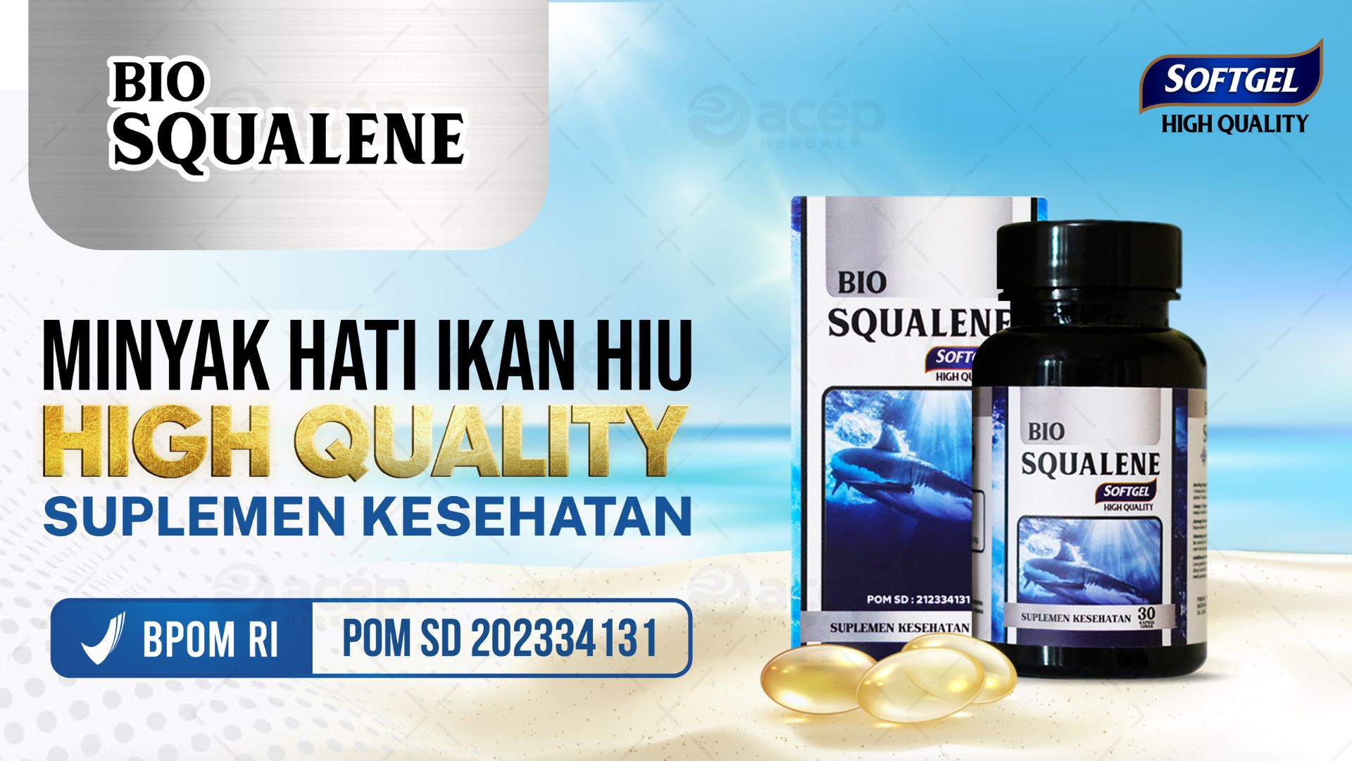 Jual Bio Squalene Softgel Minyak Ikan Omega 3 6 9 Fish Oil Untuk Anak