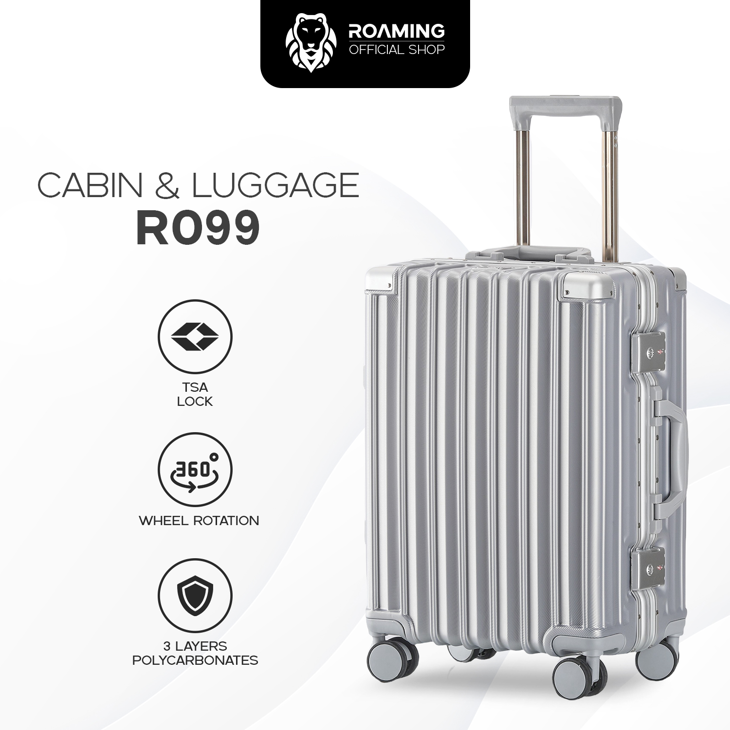 Jual [NEW ARRIVAL] Roaming Koper Size Kabin & Bagasi - R099 | Shopee ...