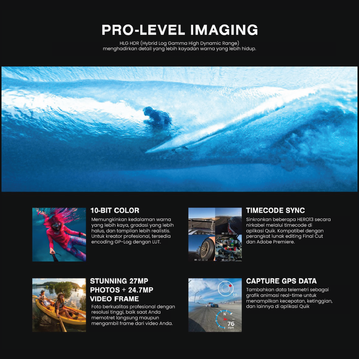Jual [TURUN HARGA] GoPro Hero13 White - Action Cam 5.3K60 Video ...
