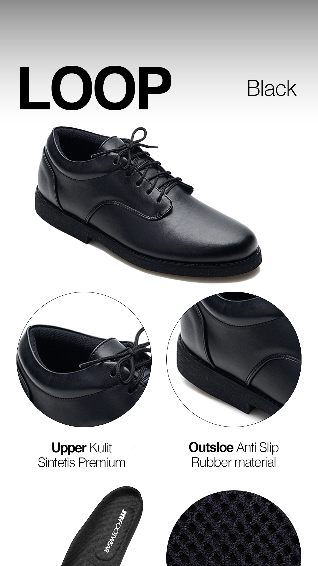 Jual JYF - Loop Black Sepatu Loafers Pria Formal Kantor Kerja Kuliah ...