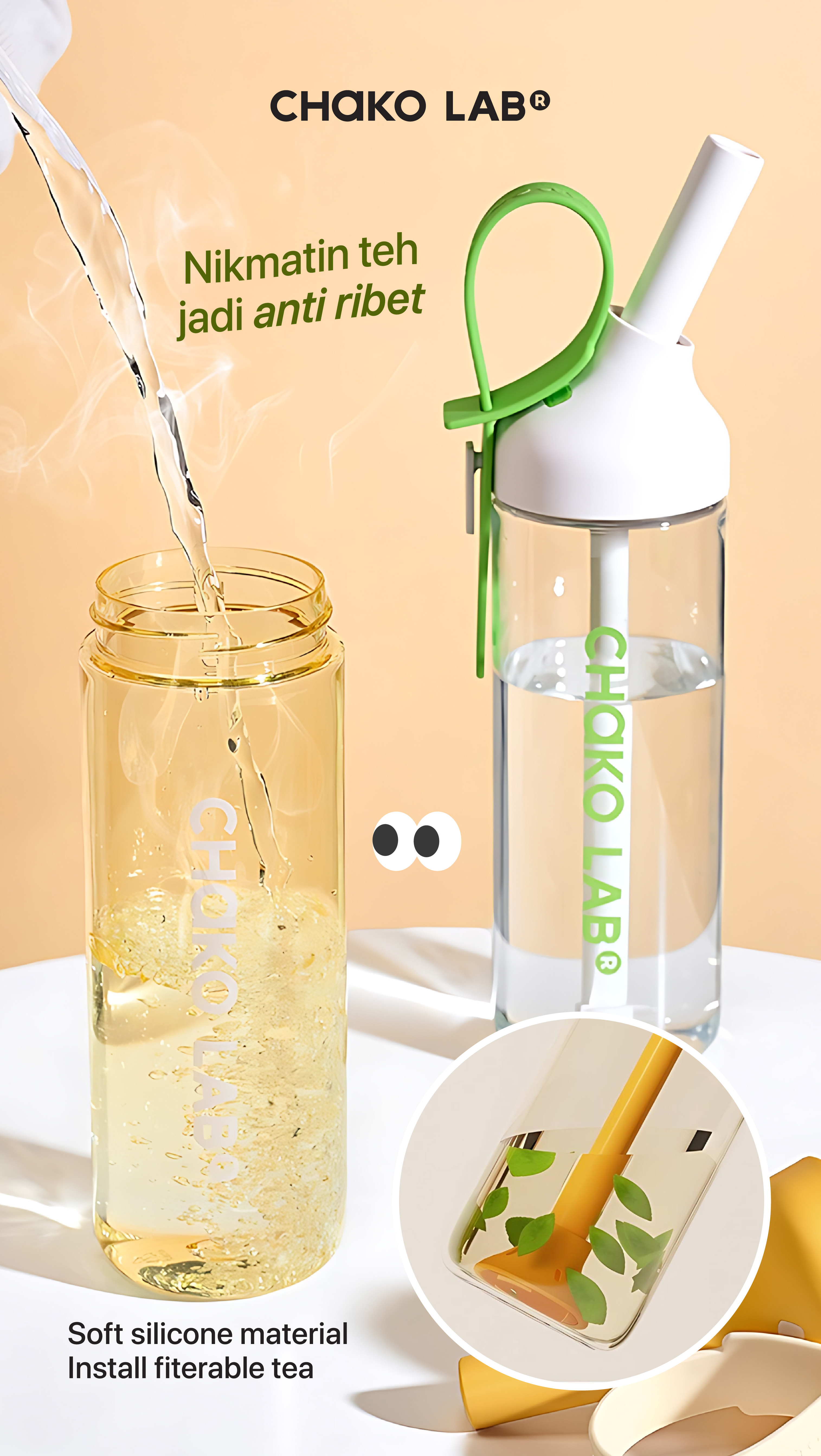 Jual CHAKO LAB Jojo Straw Bottle 888ml - Yellow | Shopee Indonesia