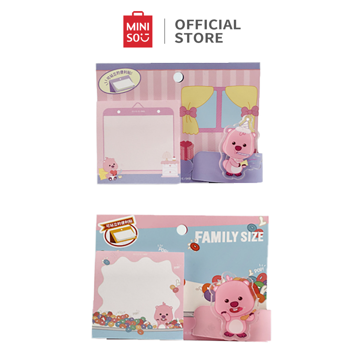 Jual Miniso x Zanmang Loopy Collection Sticky Notes 80 Sheets & Acrylic ...