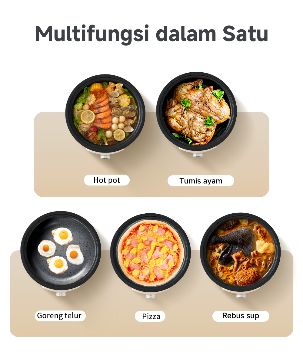 Jual Simplus Panci Listrik Multifungsi 4.2L Anti Lengket, untuk Memasak ...