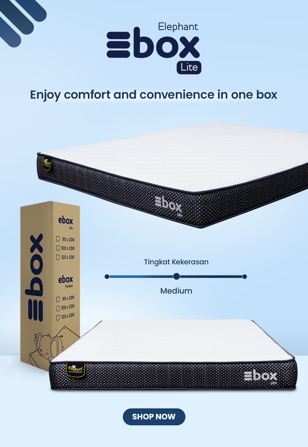 Jual Elephant Ebox Lite Kasur springbed in a box Bonnell Spring ...