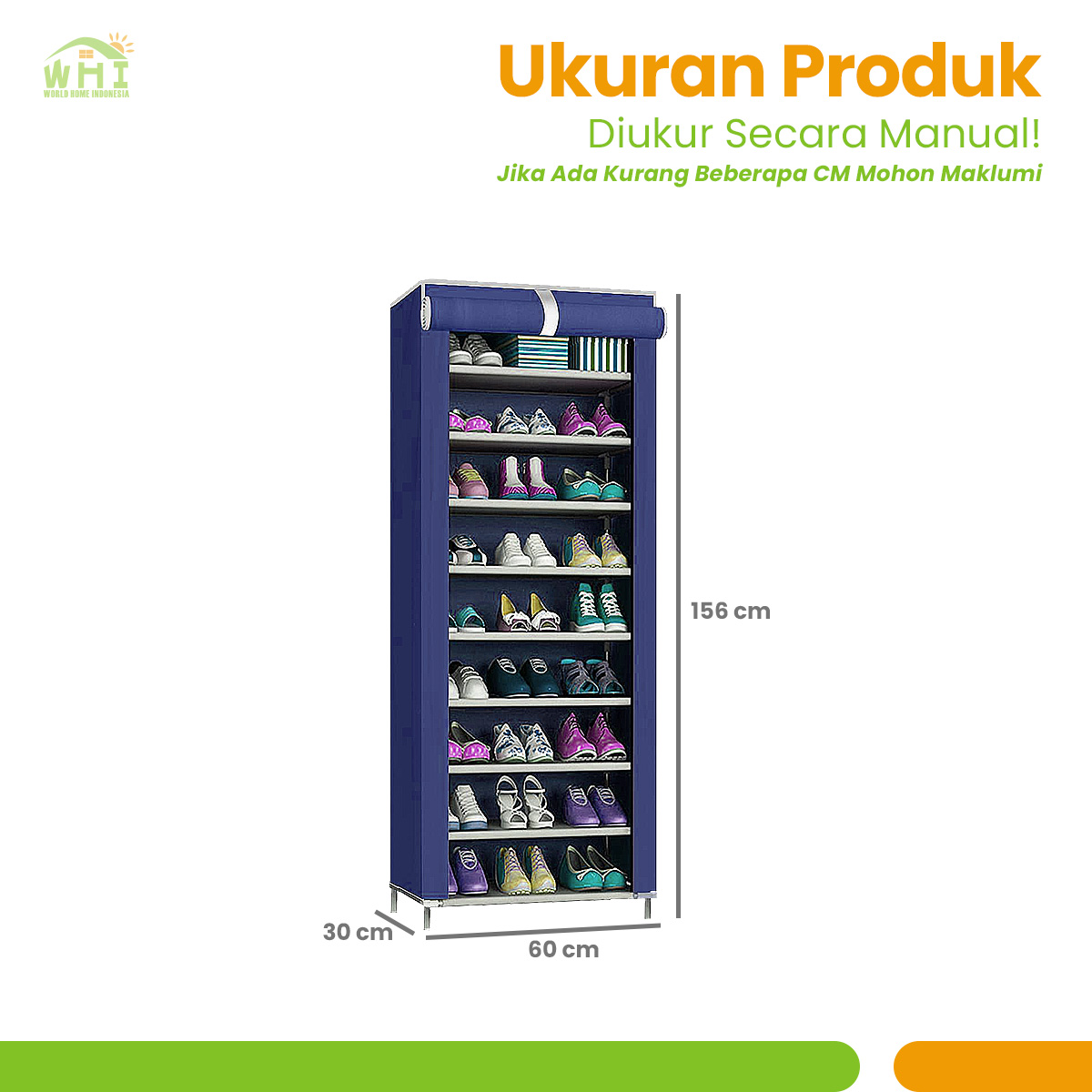 Jual World Home Rak Sepatu Kain 10 Susun Rak Penyimpanan Sepatu ...