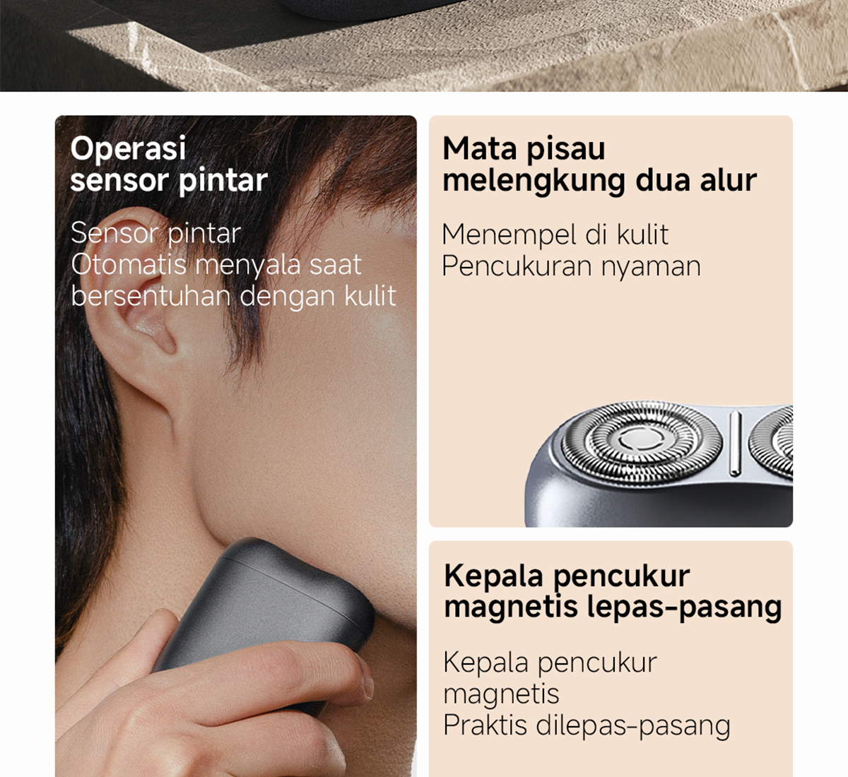 Jual Xiaomi Electric Shaver S200 | Mata pisau dua alur | Kepala cukur ...