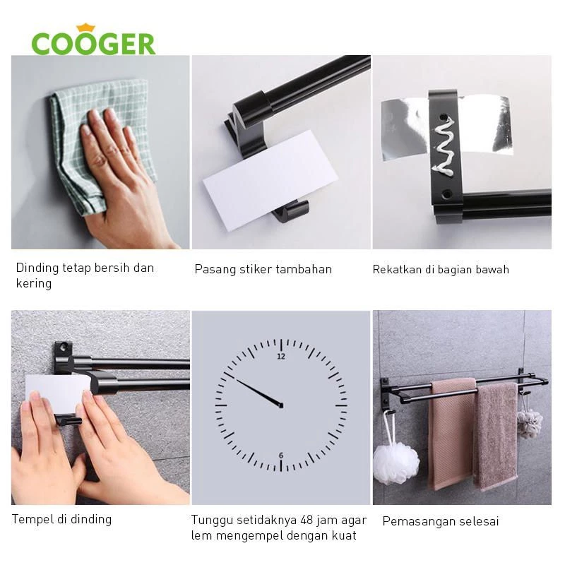 Jual Vatiri X Cooger Rak Handuk Towel Hanger Rak Kamar Mandi Alumunium Rak Jemuran Handuk